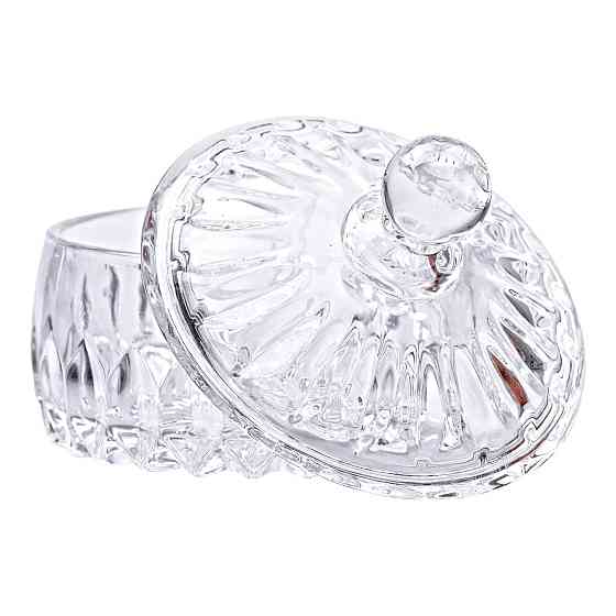 Yiwu Цукерниця з кришкою кругла скляна прозора HP-4-124 Коломыя