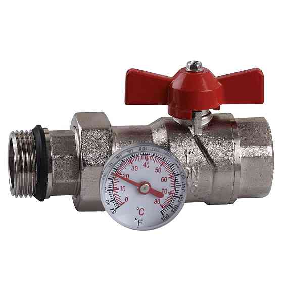 Кран-американка с муфтой под термометр ECO 01G-2 1″ прямой (000008822) Киев