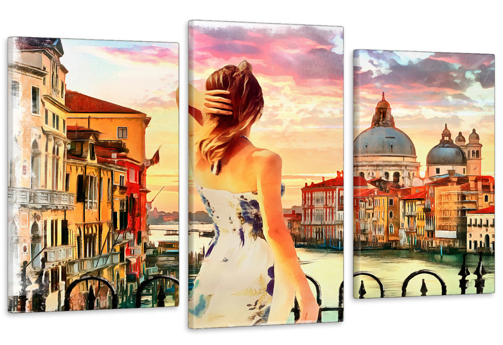 Модульна картина "Дівчина у венеції" Art-511_3 (53ч100см) Київ - фото 1
