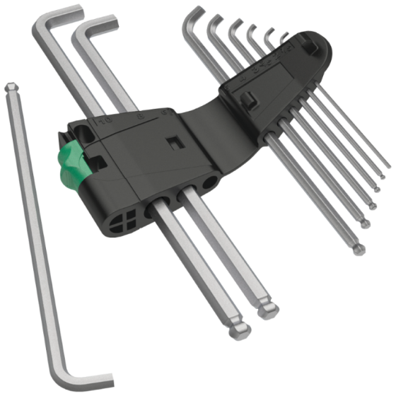 Набір шестигранників з кулею 9шт.,довгі, розмір: 1.5,2,2.5,3,4,5,6,8,10мм, Wera 950/9 Hex-Plus 05073594001 Одеса