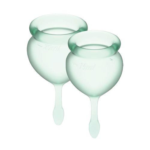 Набір менструальних чаш Satisfyer Feel Good (light green), 15мл і 20мл, мішечок для зберігання Sex Aura Київ - фото 1