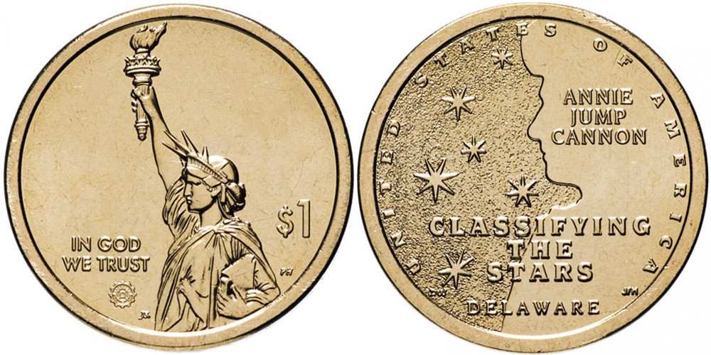 США 1 доллар 2019, Американские инновации: Делавэр, Энни Джамп Кэннон Полтава - изображение 1