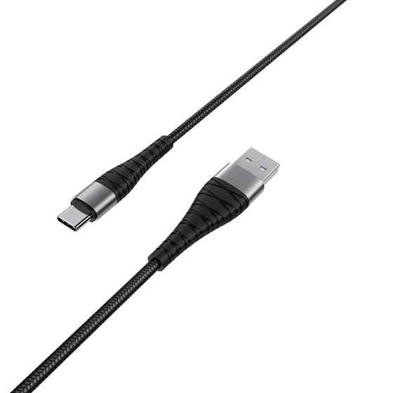 Кабель USB - Type-C BOROFONE BX32 2.4A 1m нейлон aluminum+TPE разъемы цвет черный BX32CB Одесса