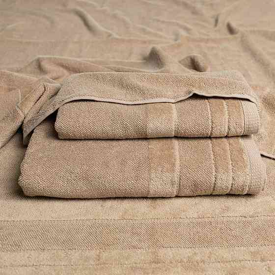 Полотенце банное махровое с велюровым бордюром GM Textile 100х150см 500г/м2 (Капучино) Сумы