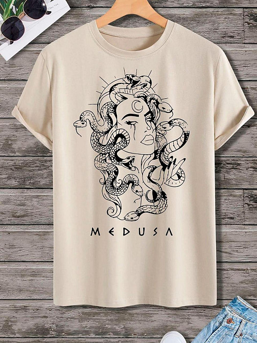 Футболка женская с принтом  М Бежевая 2634325331 Днепр - изображение 1