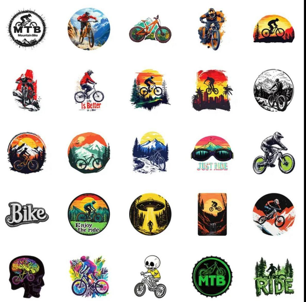 Набор виниловых наклеек с велосипедной тематикой – 50 шт Киев - изображение 5
