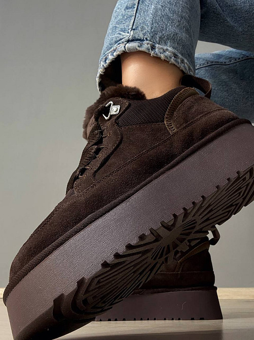 Черевики жіночі Hengji 275-4 уггі замшеві на платформі з хутром коричневі, 40, 25 см Київ - фото 8