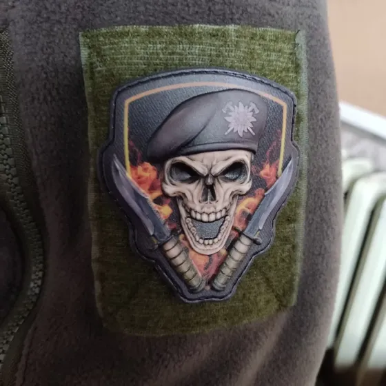 Патч / шеврон Череп у береті Гірська піхота об'ємний Запоріжжя