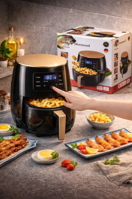 Аэро-фритюрница Gold Diamond TK 09904 6л 3200 Вт безмасляная мультипечь Коломыя - изображение 1