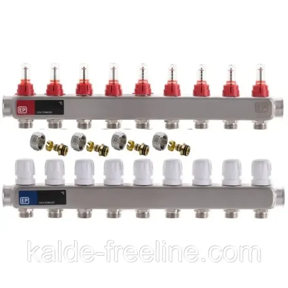 Колектор для теплої підлоги "EUROPRODUCT" на 9 контурів (нержавійка)) Харків