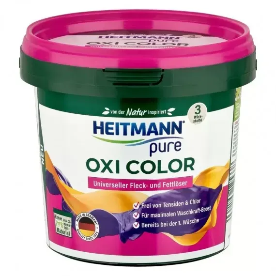Порошковый пятновыводитель для цветных вещей HEITMANN, 500 г (Германия) HEITMANN pure Oxi Color 500  Львов - изображение 1
