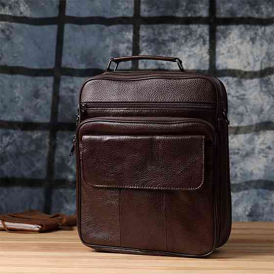 Чоловіча сумка з ручкою для перенесення в руці з натуральної шкіри Vintage 23024 Коричневий Київ