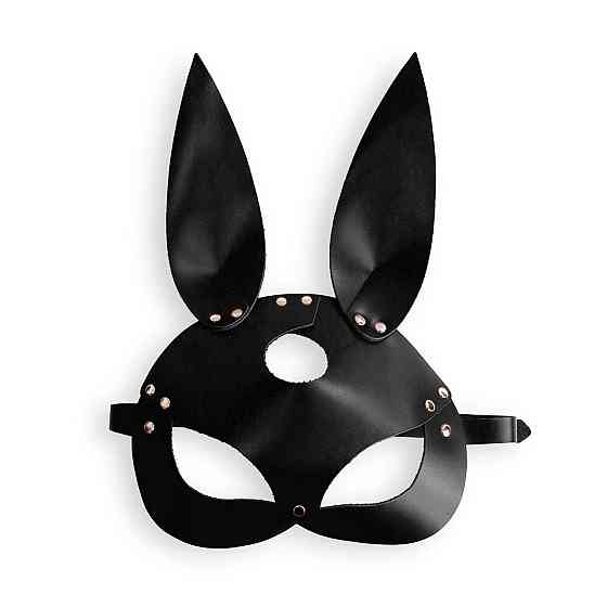 Шкіряна маска Зайчика Art of Sex - Bunny mask, колір Чорний Sex Aura Київ