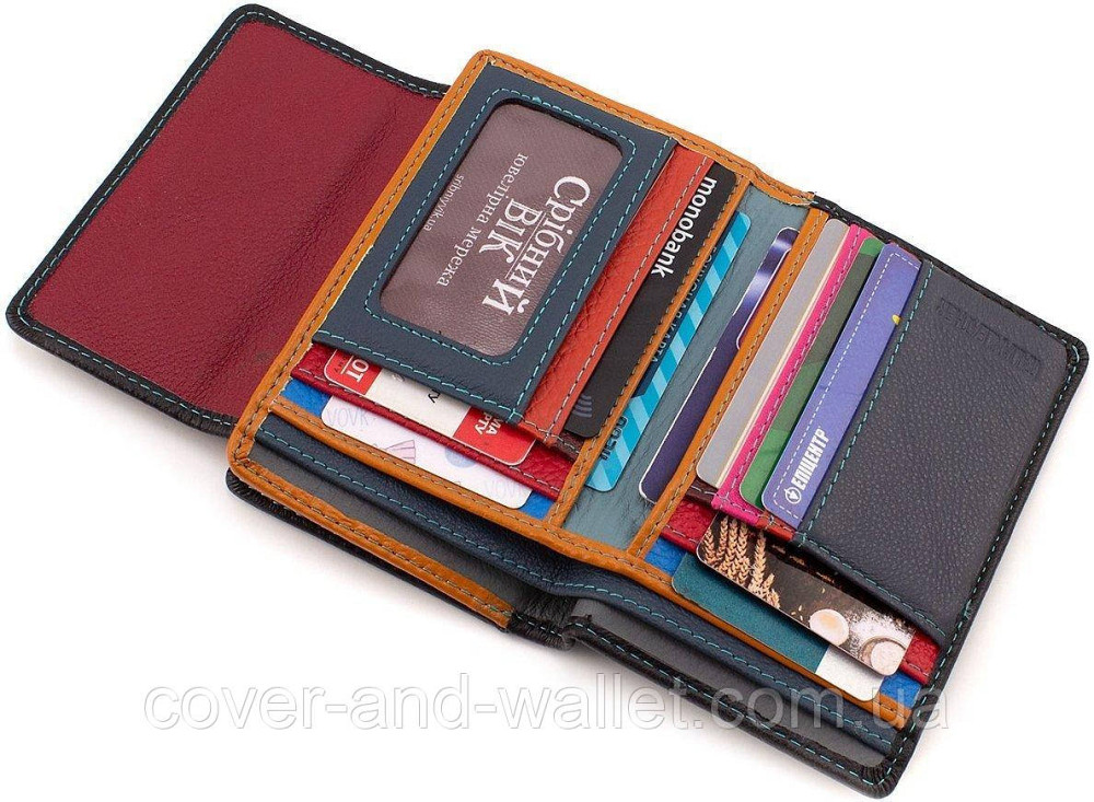 Черный кожаный женский портмоне среднего размера на магнитной застежке ST Leather Киев - изображение 6