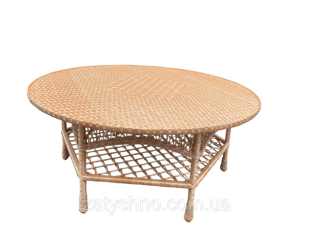 Стіл плетений круглий великий із лози Київ - фото 6