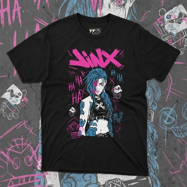 Футболка для підлітка хлопчика з принтом Аркейн Джинкс 3 Розмір 160 Anime10950 Дніпро - фото 1