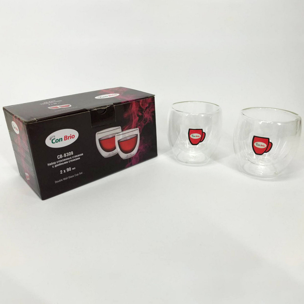 Двойной стакан для кофе Con, Прозрачная чашка с двойным дном, Стаканы и кружки с двойным дном IT-48 Львов - изображение 5