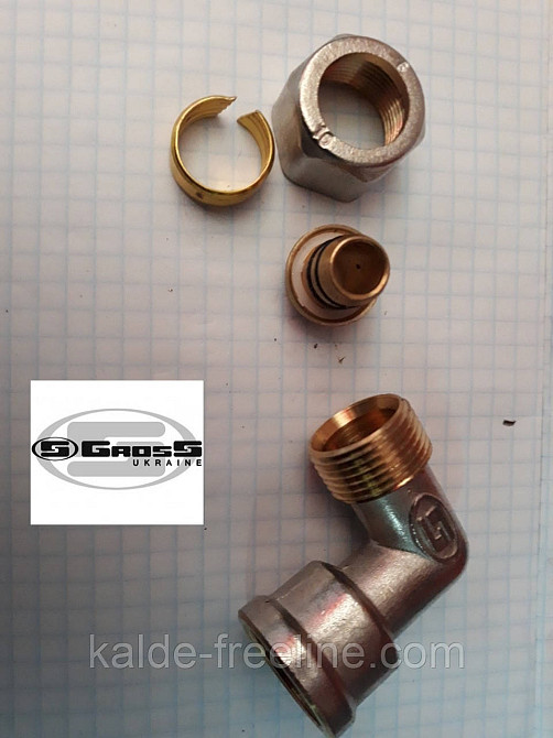 Кут з внутрішньою різьбою 20*3/4 F Gross (посилений) для металопластикової труби Харків - фото 3