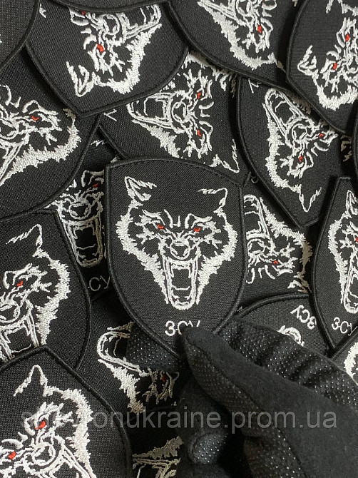 Шеврон ВОЛК ВСУ (Форма щит. На липучке) Размер 9x7см Киев - изображение 5