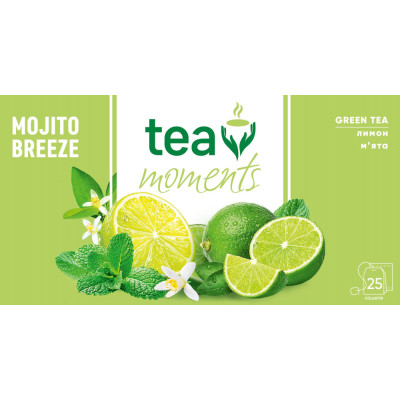 Чай Tea Moments Mojito Breeze зелений 25х1.6 г (tm.00469) Вінниця - фото 4