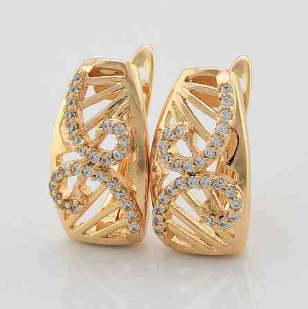 Серьги Xuping позолота 18К (размер 16*9мм, вес 3г) Киев