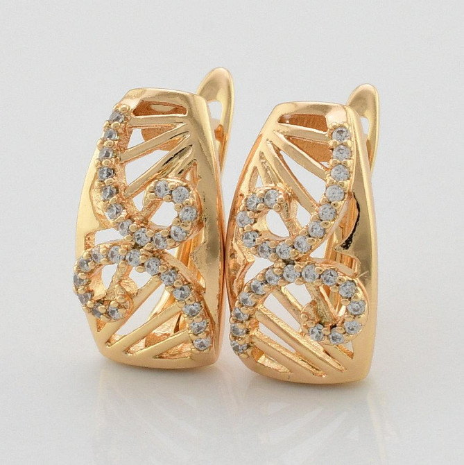 Сережки Xuping позолота 18К (розмір 16*9мм, вага 3г) Київ - фото 2