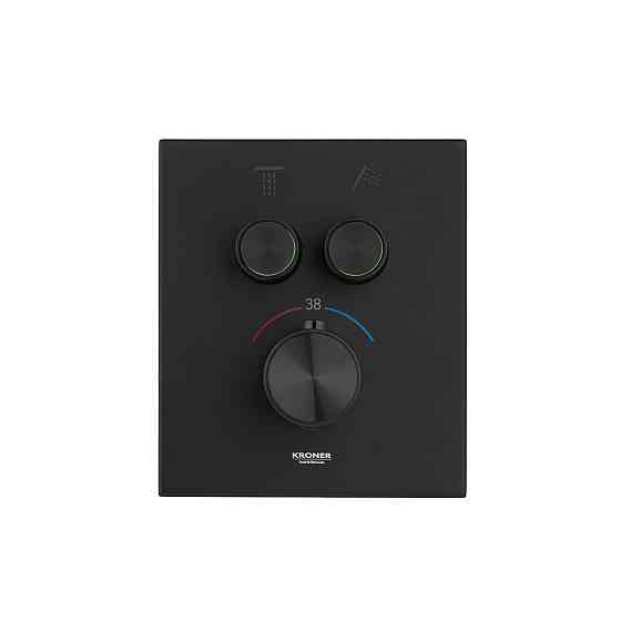 Душова система прихованого монтажу з термостатом Kroner Element Thermo 211461-3801 чорна Київ