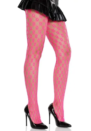 Колготки Leg Avenue Eyelet Net Tights Neon Pink One Size Львів