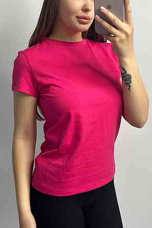 Базовая футболка женская удлиненная Малиновый XXL Харьков