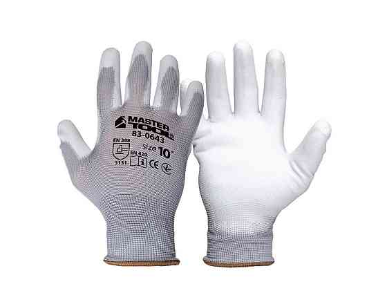 MASTERTOOL Рукавички безшовні трикотажні MASTERTOOL з поліуретановим покриттям долоні 10" 25-26 Коломия