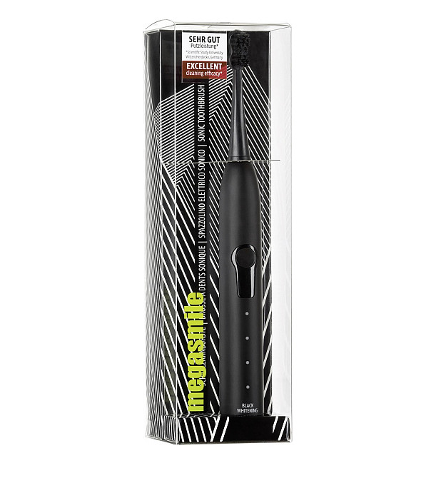 Звуковая гидроактивная зубная щетка Black Whitening II Ink Black (черная) Megasmile Киев - изображение 1