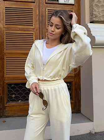 Женский стильный повседневный костюм двойка велюр (95% хлопка и полиэстера 5%). 46/48 Одесса