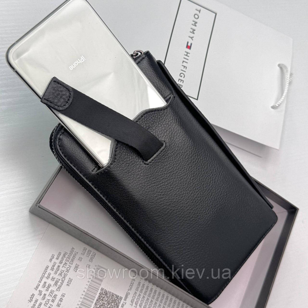 Шкіряний брендовий функціональний клатч TH (6615) Київ - фото 4