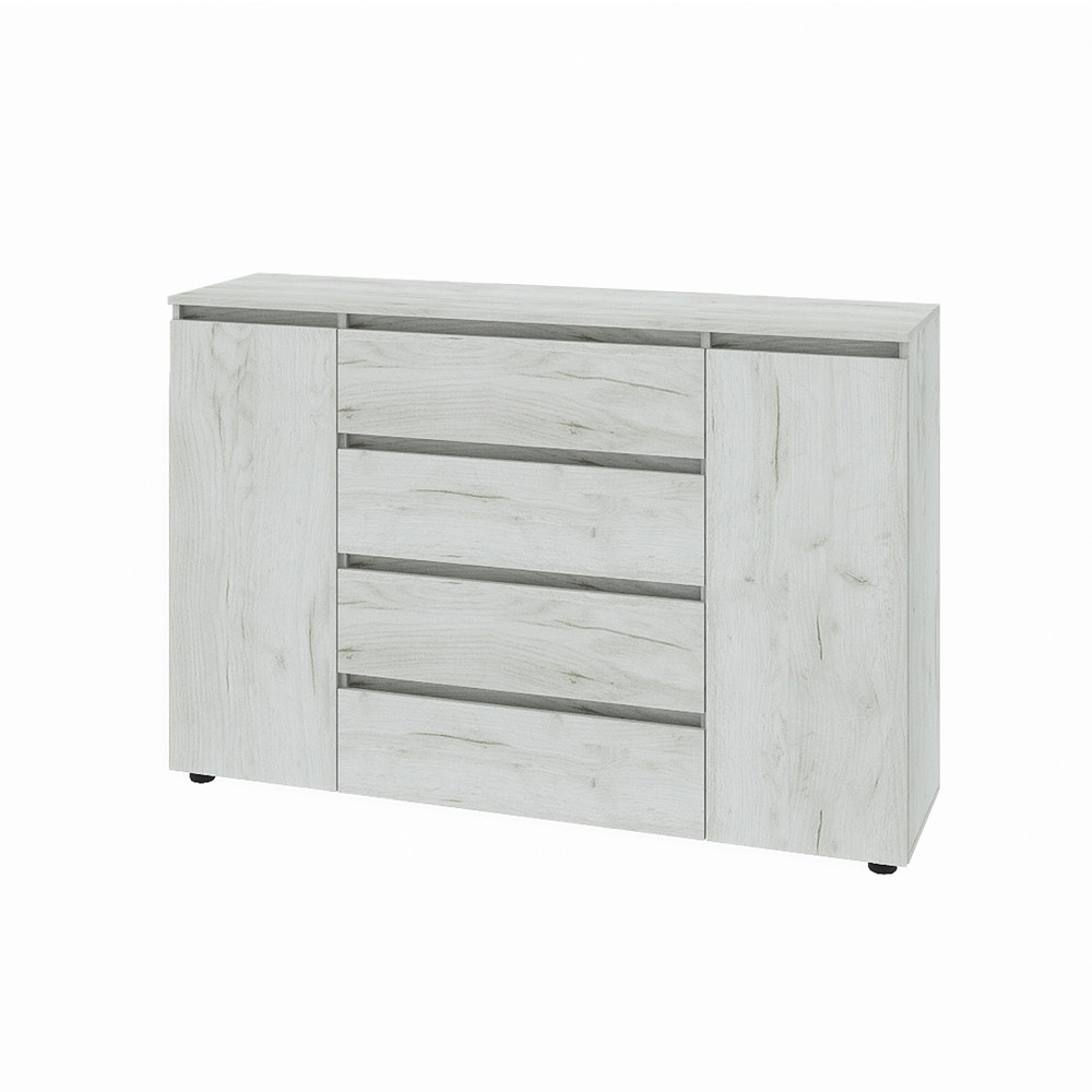 Комод Эверест КЛ-4 Лайт (телескопические) 140х38х93 см Дуб Крафт белый (DTM-071077) Львов - изображение 5