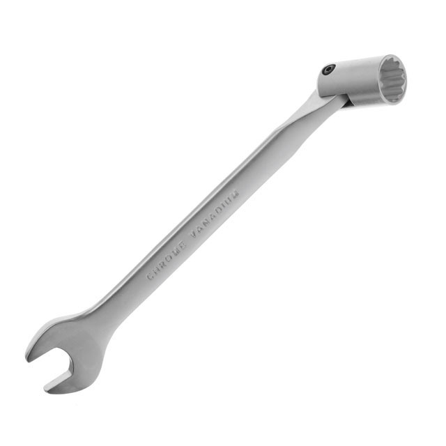 Ключ рожково-накидний, шарнірний, 17 мм,, Cr-V, покриття: сатин-хром INTERTOOL XT-1417 Київ - фото 4
