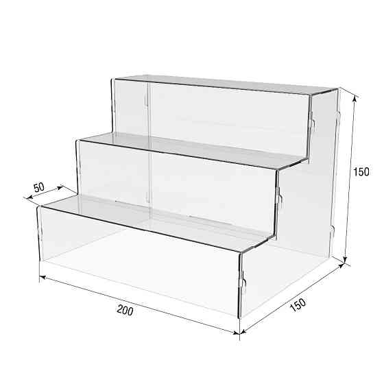 Товарна горка EKOSTAR на 3 сходи з акрилу 200x150x150 Київ