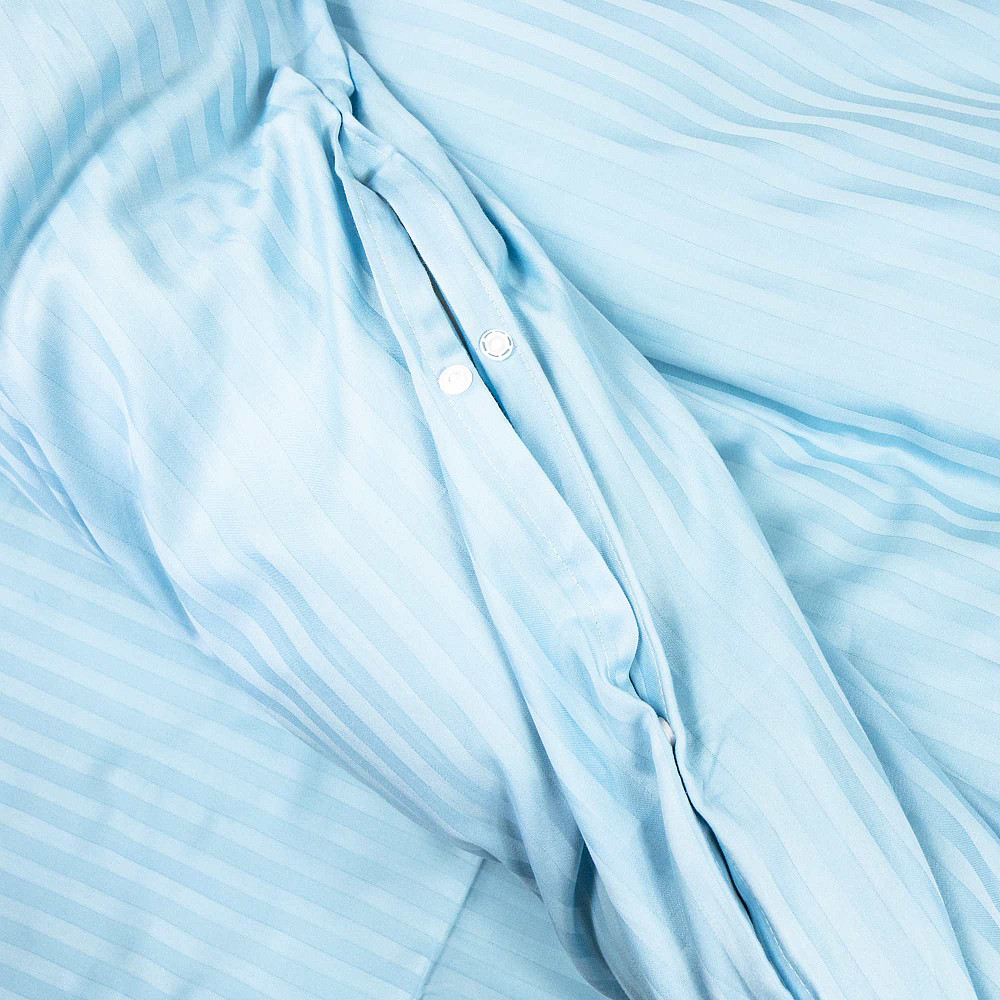 Постільна білизна Страйп Сатин Полуторна 125 г/м2 YouStar (Блакитний) 2 х 70х70 Суми - фото 5