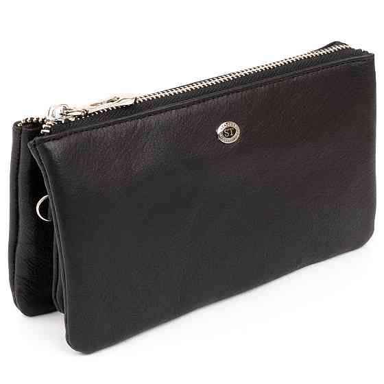 Місткий клатч на два відділення жіночий ST Leather 19246 Чорний Київ