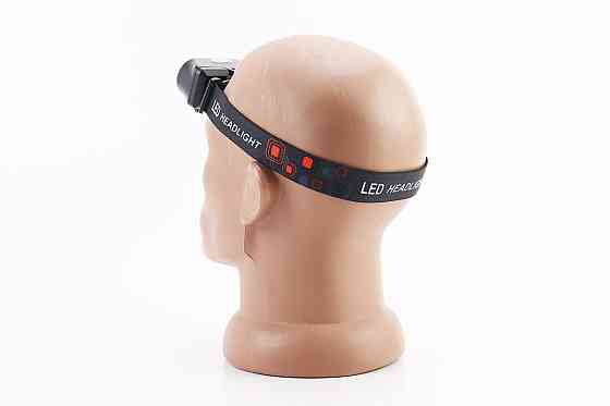 Ліхтар налобний 1+12 діодів 180 lumen, Li-ion 3.7V 6800mAh зарядка від USB, вологозахисний, чорний KX-1804 Киев