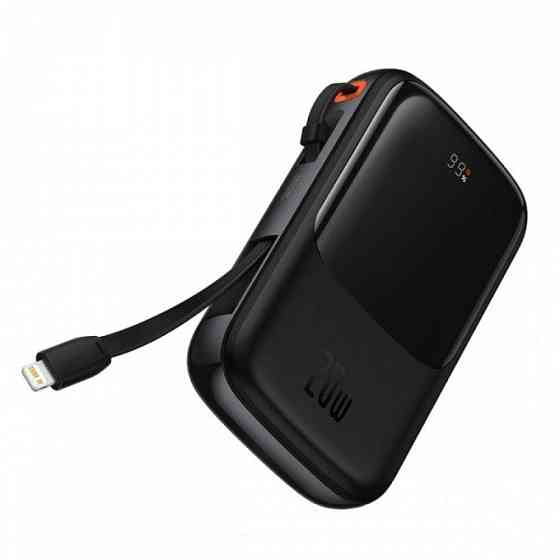 Зовнішній акумулятор Baseus Qpow Pro Digital Display Fast Charge 10000mAh 20W (Type-C cable) Black Київ