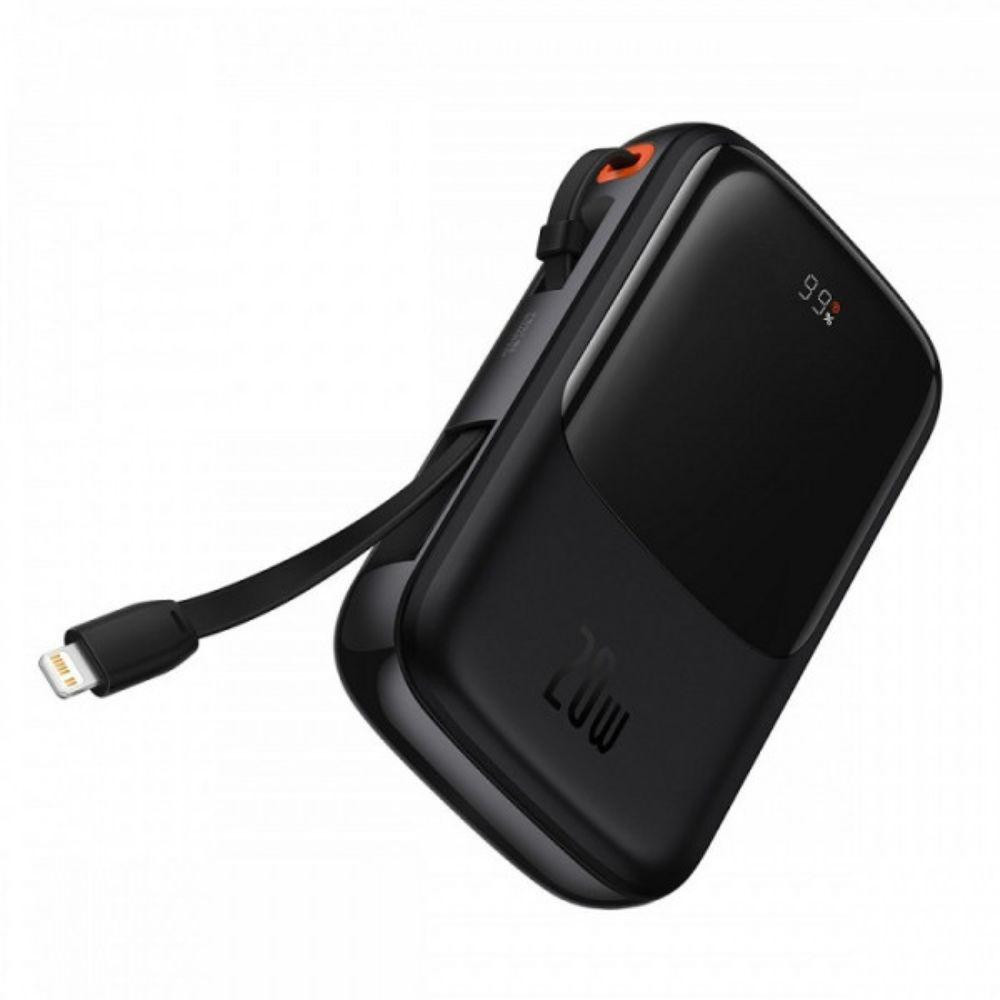 Зовнішній акумулятор Baseus Qpow Pro Digital Display Fast Charge 10000mAh 20W (Type-C cable) Black Київ - фото 5