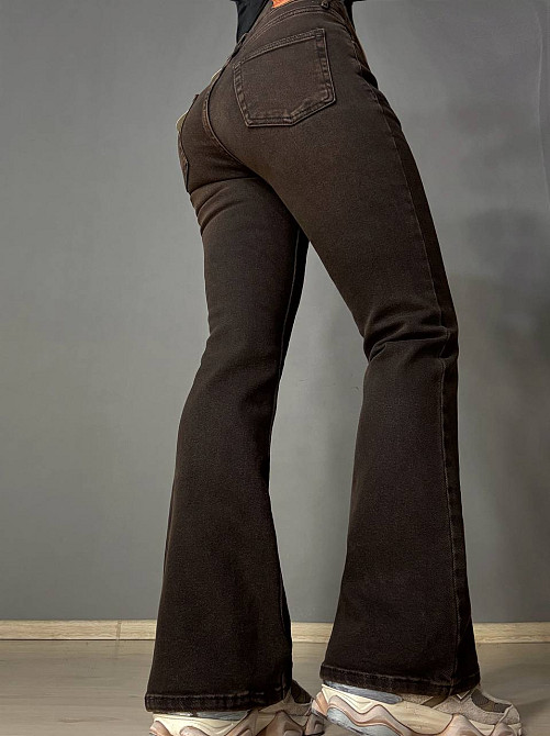 Джинси жіночі Ambrossa 602-1 кльош flared jeans коричневі, коричневий, 27, 27, 73 см, 100 см Київ - фото 12