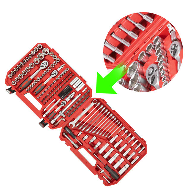 Набір інструментів 1/2" & 3/8" & 1/4" 222од INTERTOOL ET-9222 Київ - фото 3