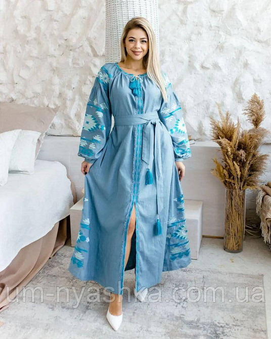 Жіноча вишита сукня на льоні Калейдоскоп Кривий Ріг - фото 4