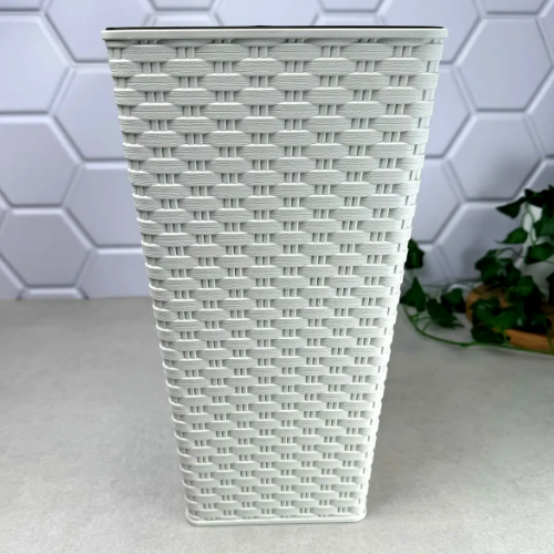 Вазон Ротанг 16*16*30см квадратний біла троянда Алеана Житомир - фото 3