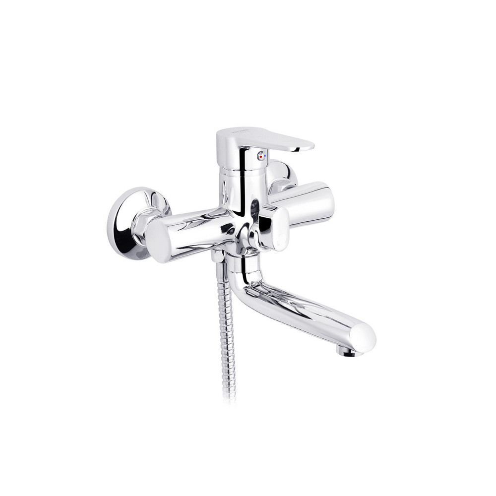 Змішувач для ванни Kroner KRM Elbe - C060 з душовим гарнітуром, хром Київ - фото 1