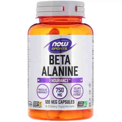 Амінокислота Now Foods Бета-Аланін, Beta-Alanine, 750 мг, 120 вегетаріанських капсул (NOW-02008) Вінниця