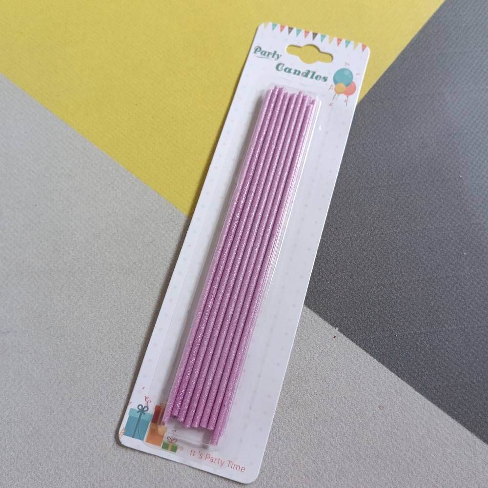 Свічки для торта слім рожевий 16 шт. Київ - фото 1