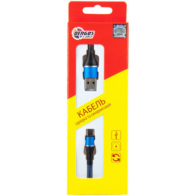 Дата кабель USB 2.0 AM to Type-C 1.0m blue Dengos (NTK-TC-MT-JEANS) Вінниця - фото 4