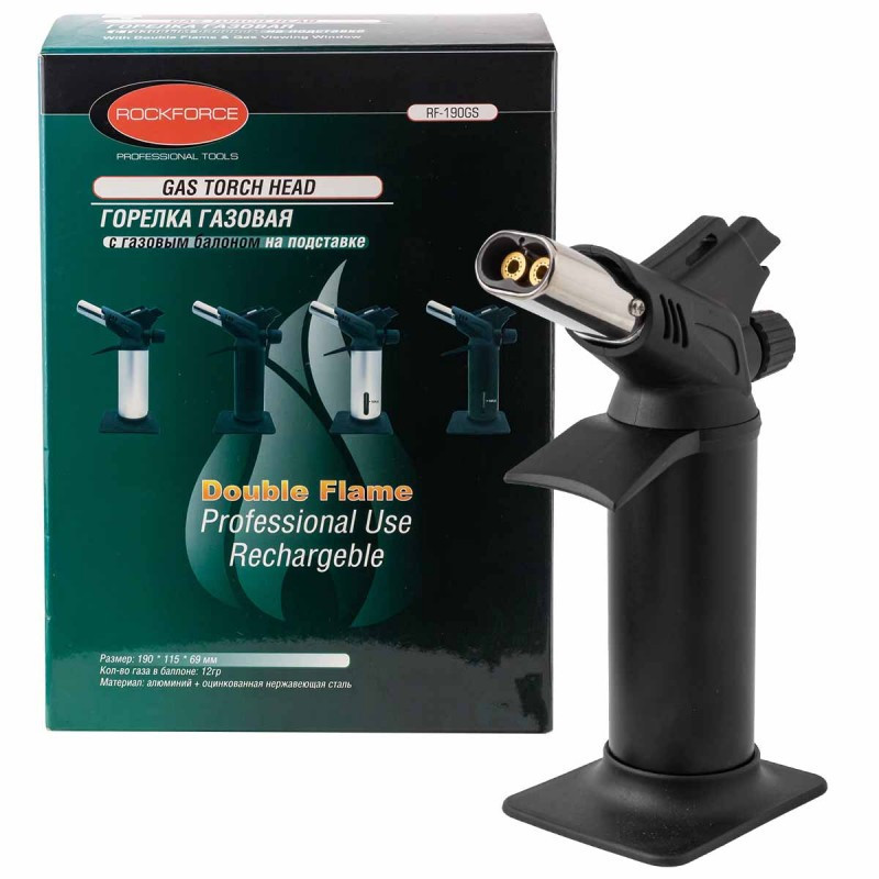 Альник газовий з п'єзопідпалом, подвійним соплом та підставкою (t-1300гр.) ROCKFORCE RF-190GS Одеса - фото 2